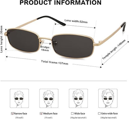 Women's Sunglasses Retro Slim Rectangle